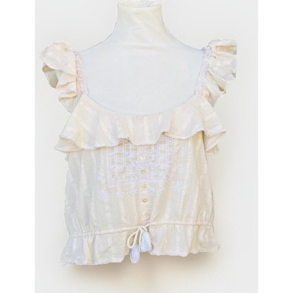 Love Sam Womens Midsummer Moments Cropped Top Size S Cream $180 NG99 - Picture 10 of 11